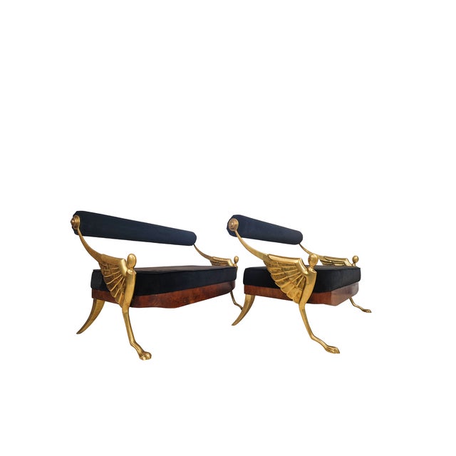 Bronze and Velvet Atlantis Sofas with Ottoman by Mark Brazier-Jones, 1970s, Set of 3 For Sale - Image 3 of 13