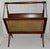 Vintage English Collapsible Newspaper Rack in Mahogany with Brown Gold-Embossed Goatskin Leather, 1970s For Sale - Image 4 of 7