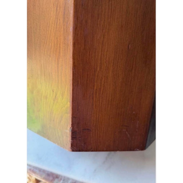 1960s Vintage Wood Trash Can Wastebasket Umbrella Stand Lion Head Decor…. For Sale - Image 5 of 12