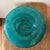 Vintage Deep Teal Murano Studio Art Glass Trumpet Vase With Spiraling Accent Signed by Artist For Sale - Image 11 of 12