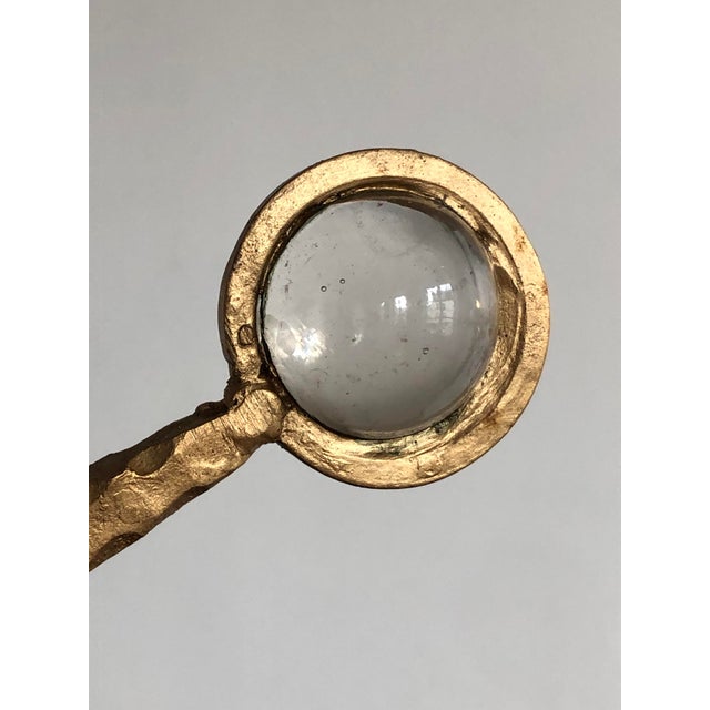 Brutalist Shabby-Chic Candelabra in Golden Wrough Iron, France, 2001 For Sale - Image 12 of 14