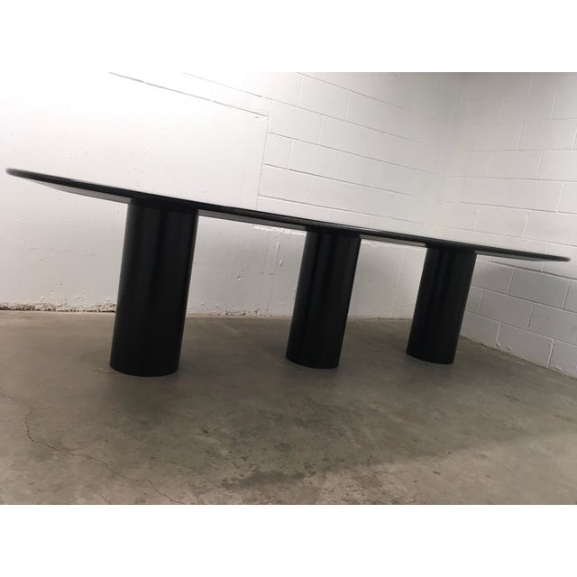 Mid-Century Modern Black Lacquered 10' Elliptical Dining ...