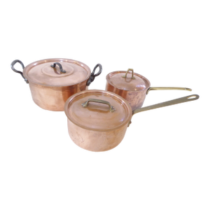 Vintage French Copper Pots - Set 3