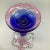 Murano Colbalt Blue With Pink Swirl Floral Studio Art Glass Vases - A Pair For Sale - Image 12 of 12