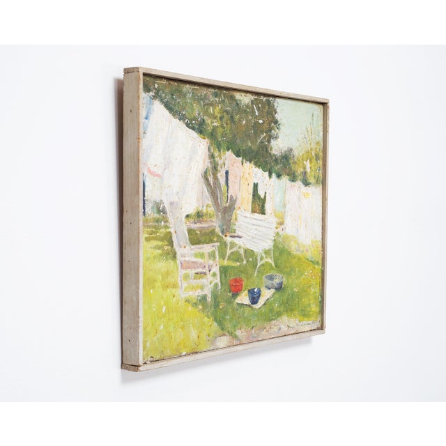 Mid 20th Century Mid-Century Impressionist Summer Garden Oil Canvas Painting For Sale - Image 5 of 18