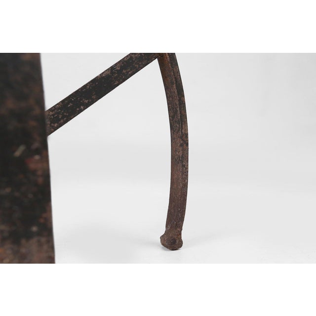 Black Industrial Black Metal Stool with Frame, France, 1920s For Sale - Image 8 of 15