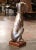 Wood Vintage Italian Silvered Greyhound Dog Sculpture on Red Gilt Base For Sale - Image 7 of 11