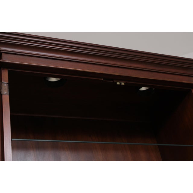 1980s Henkel Harris Cherry 2 Piece London Breakfront For Sale - Image 5 of 18
