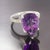 Purple Natural Amethyst Diamond Ring 6.5 14k White Gold 7.67 TCW Certified For Sale - Image 8 of 15
