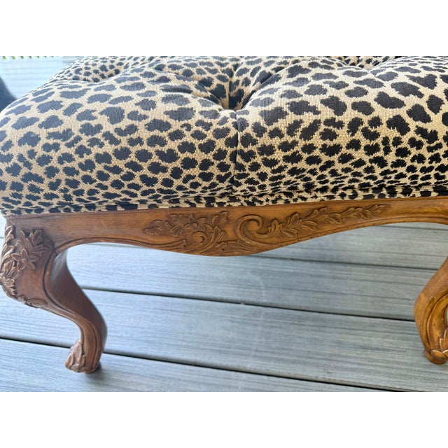 Pair of French Bergere Style Leopard Print Upholstered Chairs by Drexel Heritage For Sale - Image 11 of 14