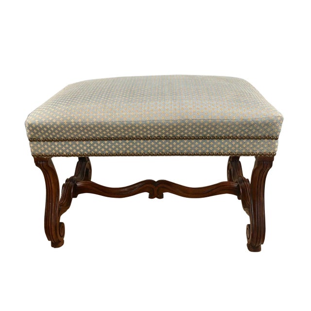 Baroque 19th Century Vintage Baroque Style Walnut Stool For Sale - Image 3 of 3