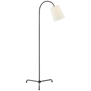 Thomas O'Brien by Visual Comfort Signature Mia Floor Lamp in Aged Iron with Linen Shade