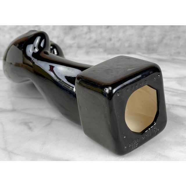 Ceramic Vintage Postmodern Abstract Black Ceramic Lovers Sculpture For Sale - Image 7 of 8
