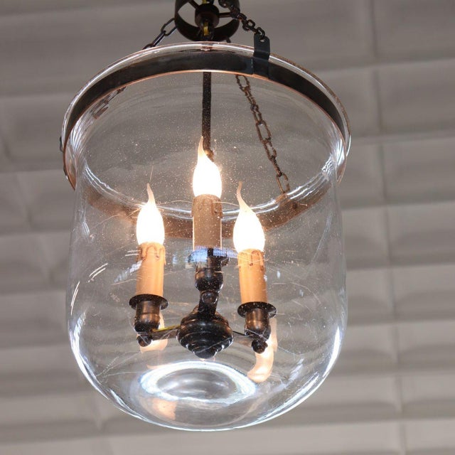 Early 20th Century Lantern in Iron and Blown Glass For Sale - Image 12 of 14
