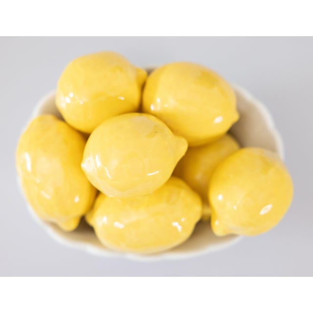 Mid 20th Century Vintage Italian Majolica Bowl of Lemons Centerpiece For Sale - Image 5 of 8