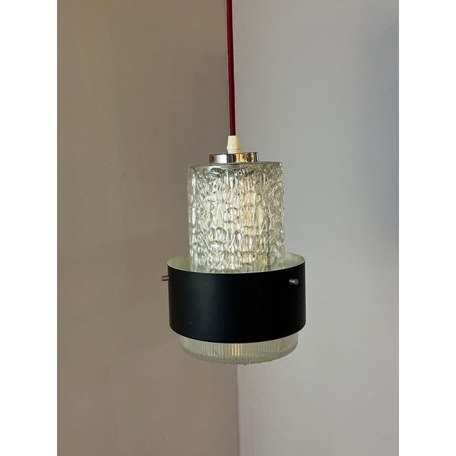 Black Frosted Glass Pendant Lamp by Carl Fagerlund for Orrefors For Sale - Image 11 of 11