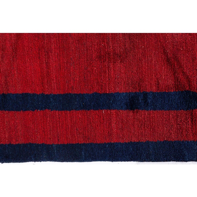 A bold and minimalist vintage French Art Deco runner from the 1940s, this piece exemplifies the powerful geometry and rich...