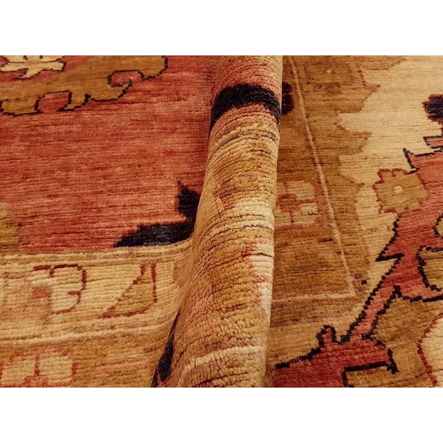 1980s 1980s Rustic Southwestern Kafkaz Peshawar Rebbecca Rose/Tan Wool Rug - 12'2 X 16'3 For Sale - Image 5 of 7