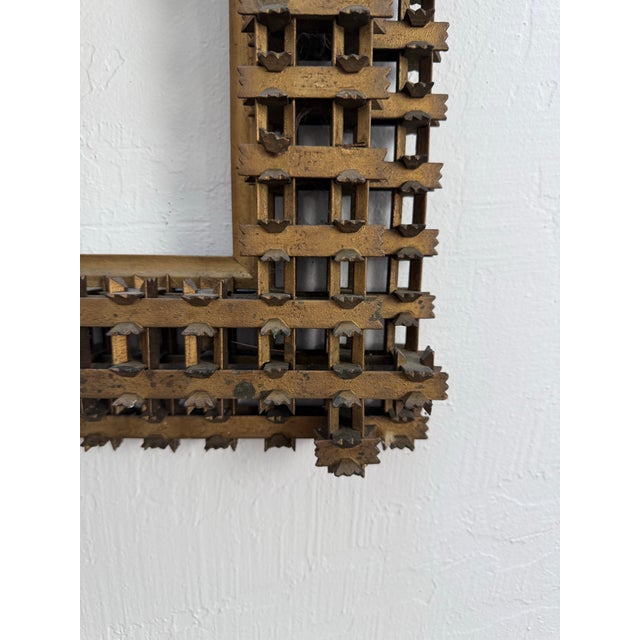 Antique 19th C. Folk/Tramp Art Golden Crown of Thorns Frame For Sale - Image 4 of 12