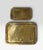 Faux rectangular bamboo brass tray set marked 1959 India. Years have taken it to aged perfection.