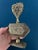 Metal Vintage Ornate Brass Perfume Bottle For Sale - Image 7 of 12