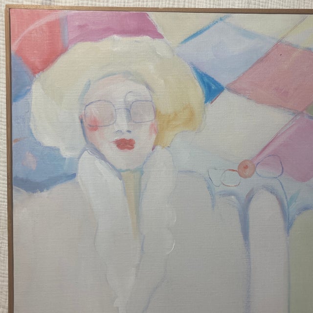 1982 Portrait Painting on Linen by Mary Howe Kiraly, Signed With Provenance & Floater Frame For Sale - Image 4 of 12