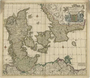 Antique Map of Denmark by F. de Wit, 1680