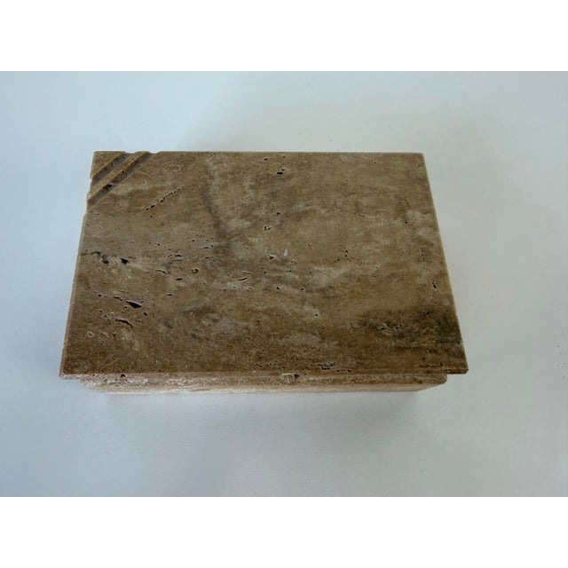 Metal 1980s Vintage Italian Travertine Jewelry Box in the Style of Fratelli Mannelli For Sale - Image 7 of 11