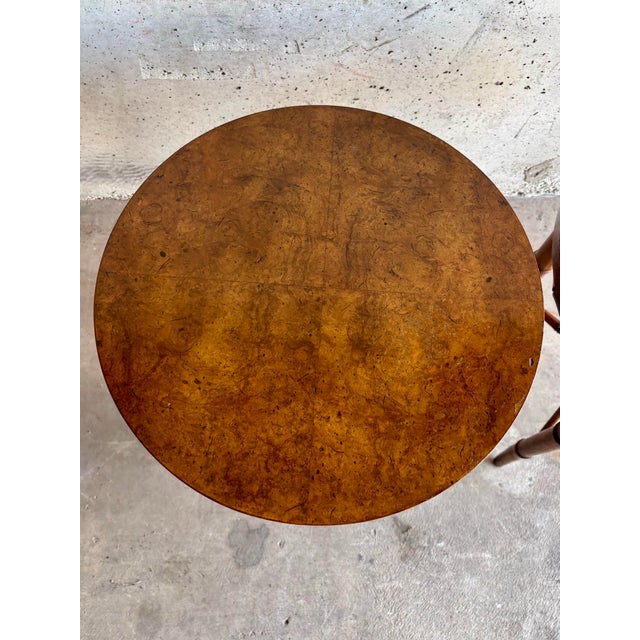 1980s Vintage Hollywood Regency Side Tables by Henredon Burl & Faux Bamboo, a Pair For Sale - Image 5 of 9