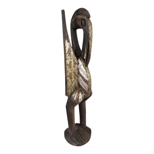 Vintage Sculpture of Senufo Bird Statue Cote d'Ivoire 24" H For Sale