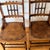 Wood Pair Pressed Back Chairs With Leather Seats For Sale - Image 7 of 11