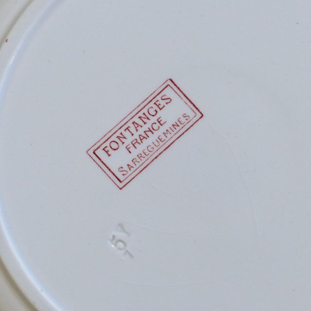 Antique French Dish by Sarreguemines Fontanges, 1800s For Sale - Image 5 of 6