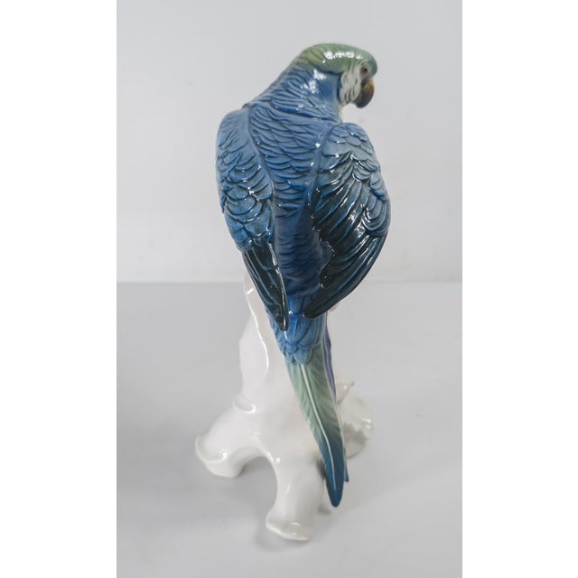 Early 20th Century German Porcelain Macaw Parrot Figure by Karl Ens For Sale - Image 4 of 10