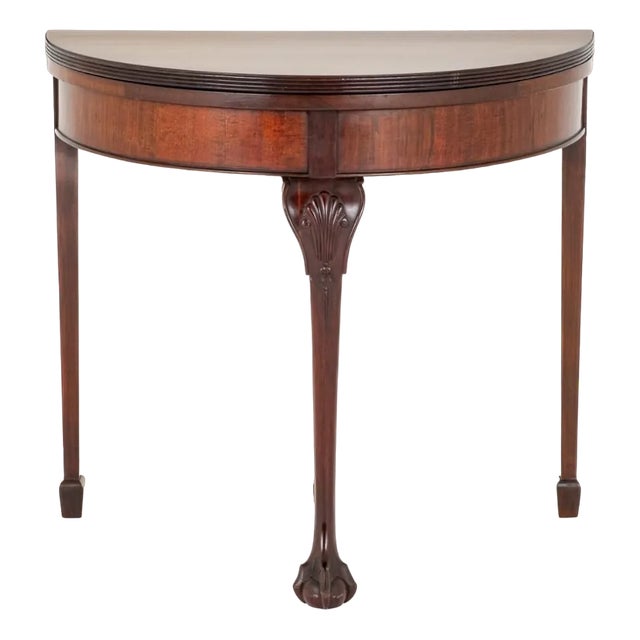 Chippendale Demi Lune Game Table, 1890s For Sale