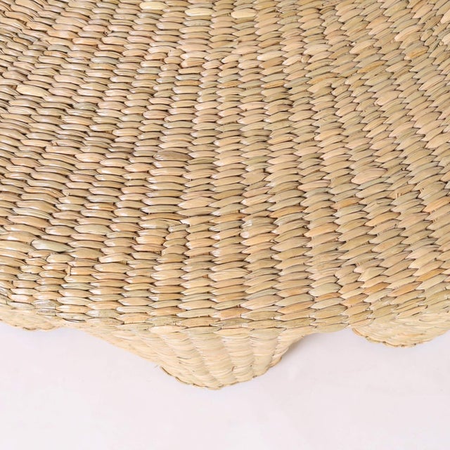 Round Reed Wrapped Ghost Drapery Coffee Table For Sale In West Palm - Image 6 of 8
