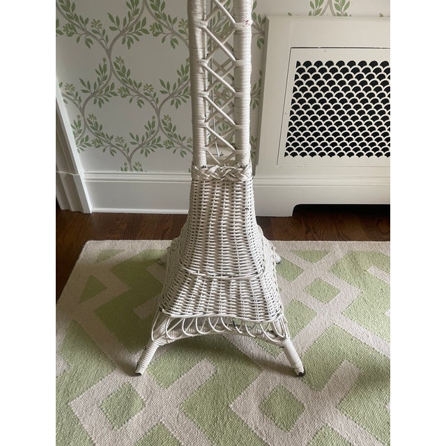 Antique Early 20th Century White Woven Wicker Sanding Lamp For Sale In New York - Image 6 of 10