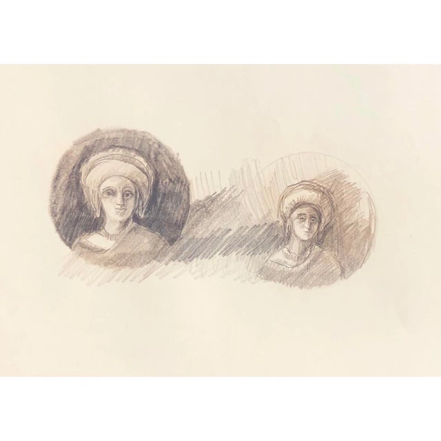 1970s Adrienne Anderson Portrait Drawing For Sale