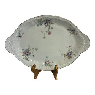 Vintage Theodore Haviland “Annette” Porcelain Handled Oval Serving Platter For Sale