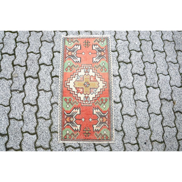 1960s Vintage Colourful Rug For Sale - Image 6 of 6