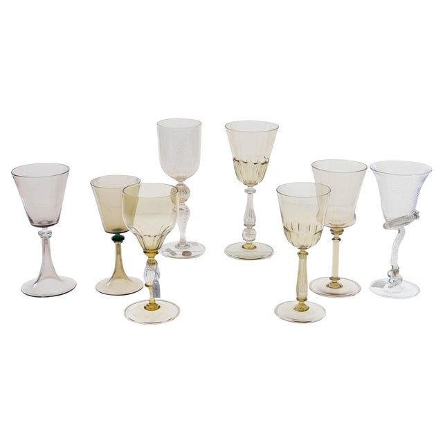 Glasses by Cenedese, Set of 8 For Sale