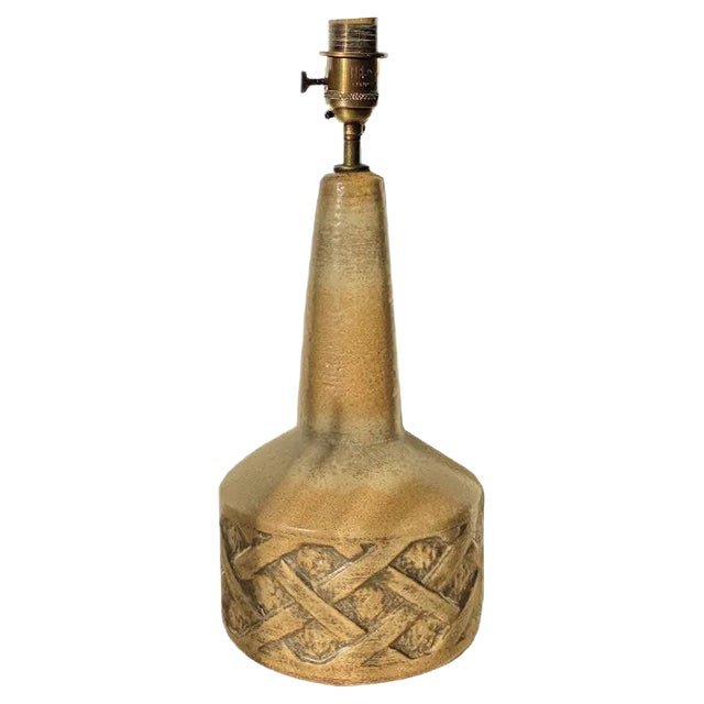 Large Brown Ceramic Table Lamp from Søholm, 1960s For Sale