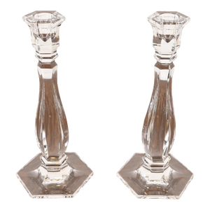 Tiffany & Co. Clear Crystal Candlesticks, Pair