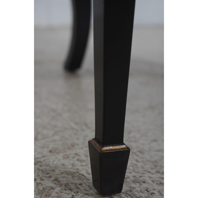 Black Set of 10 Henkel Harris Black Finish Hepplewhite Dining Room Chairs For Sale - Image 8 of 18