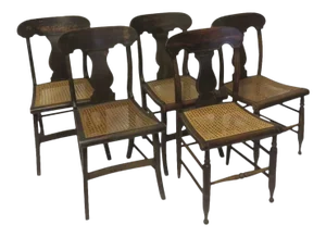 American Country Faux Grain Painted Chairs - Set of 8