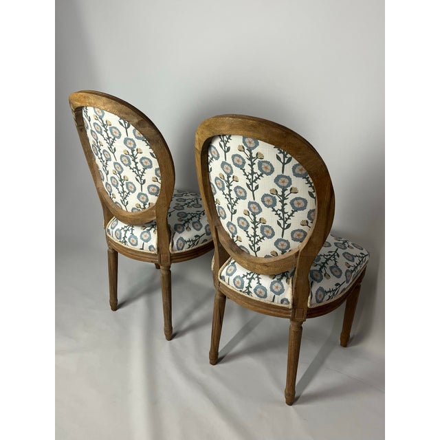 Set of 2 Louis XVI Style Side Chairs Upholstered in 29 Park Fabric For Sale In New York - Image 6 of 6
