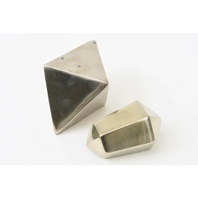 Vintage Two Brass and Nickel Sculptural Objects or Paperweights, 1960's For Sale In Miami - Image 6 of 12