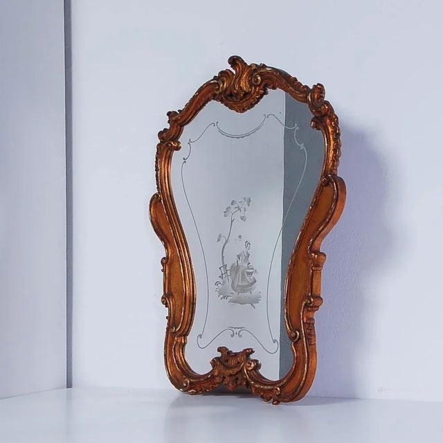 Late Liberty Mirror with Wooden Frame, 1930s For Sale - Image 12 of 12