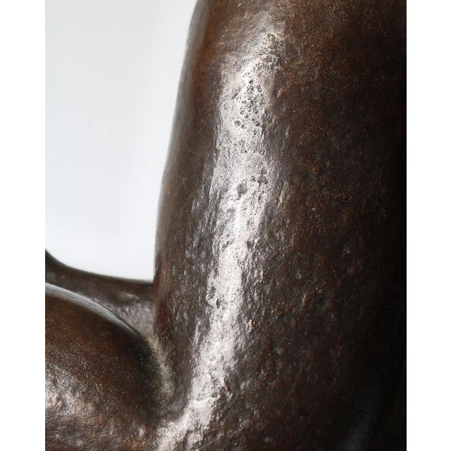 Woman Sculpture Patinated Bronze attributed to Johannes Hansen, Denmark, 1940s For Sale - Image 12 of 18