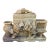 Vintage Hand-Carved Asian Soapstone Scholar’s Desk Set With Floral Motif For Sale