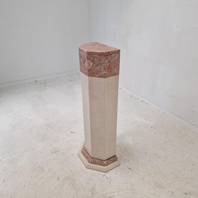 Mid-Century Modern Italian Marble Pedestal, 1980s For Sale - Image 3 of 15